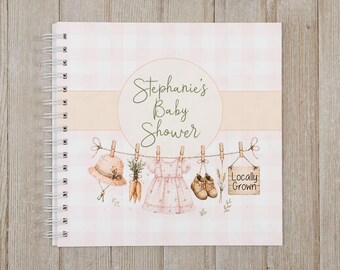 Baby Shower Guest Book - Softcover Personalized Shower Keepsake Book - Locally Grown - a Little Sprout is on the Way