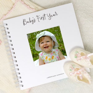 Baby Memory Book for Girls Softcover Personalized First Year Baby Journal Bear Fox Bunny Animals Baby Girl Book Sweet Woodland image 3