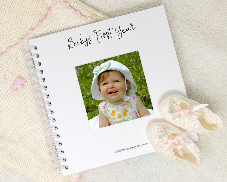 Baby Memory Book for Girls Softcover Personalized First Year Baby Journal Bear Fox Bunny Animals Baby Girl Book Sweet Woodland image 3
