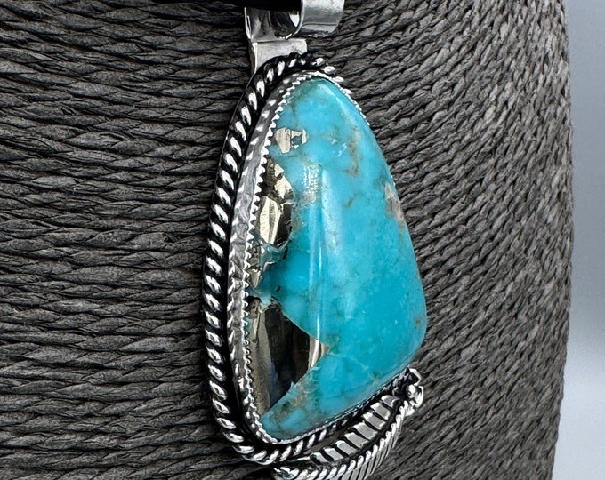 Morenci Turquoise Pendant With Pyrite>sterling/fine Silver>southwestern ...