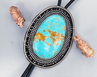 Krawat Kingman Turquoise Bolo: antyczne srebro próby 925>My Southwest Jewelry
