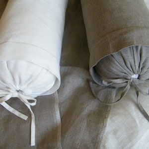 Fodera per cuscino cervicale Bolster / Fodera in lino per cuscino cilindrico / Fodera in lino naturale / Opzioni di dimensioni e colori