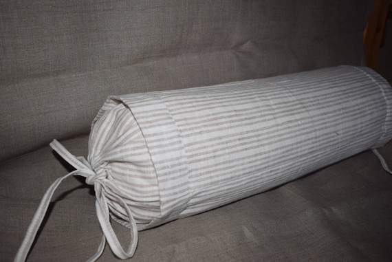 Striped Fabric Bolster Neckroll Pillow Case Cover Etsy