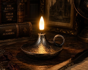 Gothic Table Lamp, Dark Academia Lamp, Battery Operated LED Accent Light, Vintage Gothic Desk Lamp, Moody Bedroom Home Decor