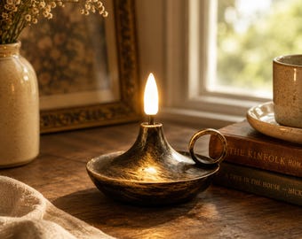 Battery Operated Lamp, Battery Table Lamp, Cordless Vintage Accent Lamp, Small Decorative Light for Bedroom, Living Room Home Decor