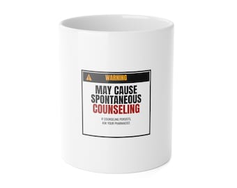 Funny Pharmacist Mug | Warning May Cause Spontaneous Counseling | Pharmacy Tech Coffee Mug | Pharmacist Gift | Pharmacy Humor Mug