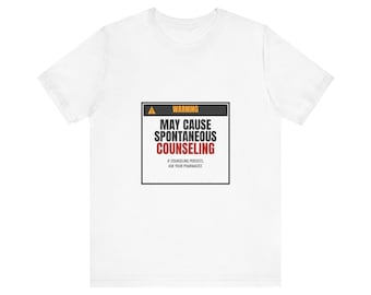 Funny Pharmacist T-Shirt | Warning May Cause Spontaneous Counseling | Pharmacy Tech Shirt | Pharmacist Gift | Pharmacy Humor Tee