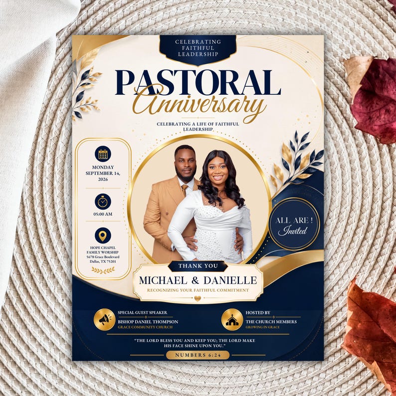 Pastoral Anniversary Flyer Template, Pastor Appreciation Flyer, Church ...
