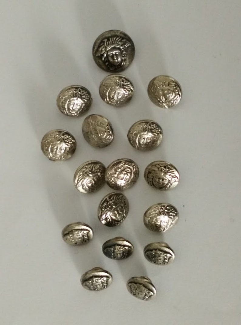 17 Rare Medusa Head Metal Shank Buttons