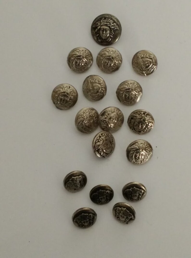 17 Rare Medusa Head Metal Shank Buttons