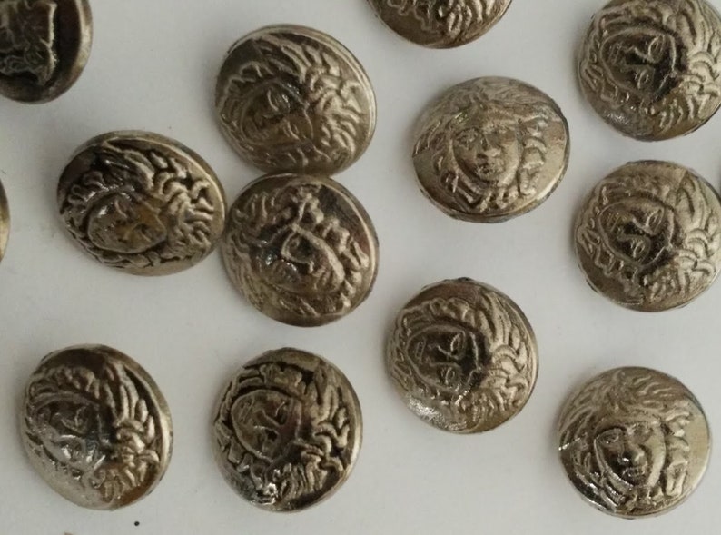 17 Rare Medusa Head Metal Shank Buttons