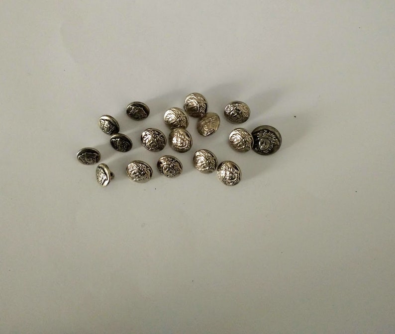 17 Rare Medusa Head Metal Shank Buttons