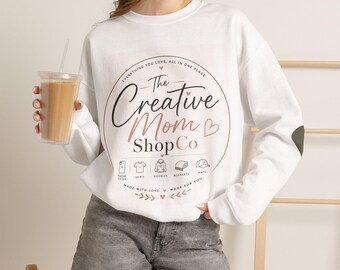 Sweatshirt met logo van The Creative Mom Shop Co | Crewneck voor moeders die van ondernemen houden
