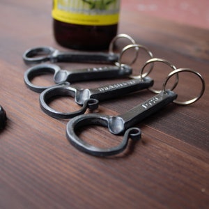 Bottle Opener keychain hand forged & personalized by blacksmith image 5