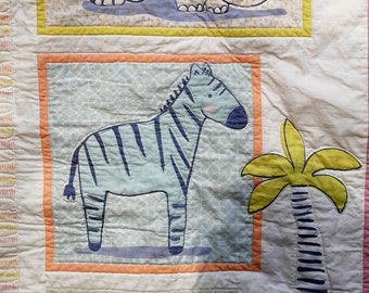 Jungle Animals Baby Quilt, Modern Baby Quilt, Safari, Zoo