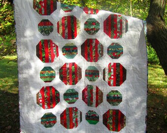 Christmas Ornament Quilt, Throw,