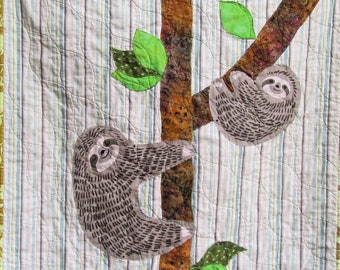 Sloth Baby Quilt Nursery Animals