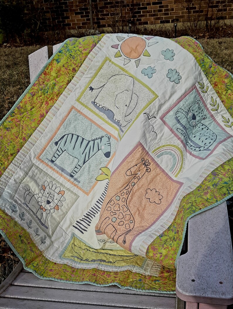 Jungle Animals Baby Quilt, Modern Baby Quilt, Safari, Zoo - Etsy