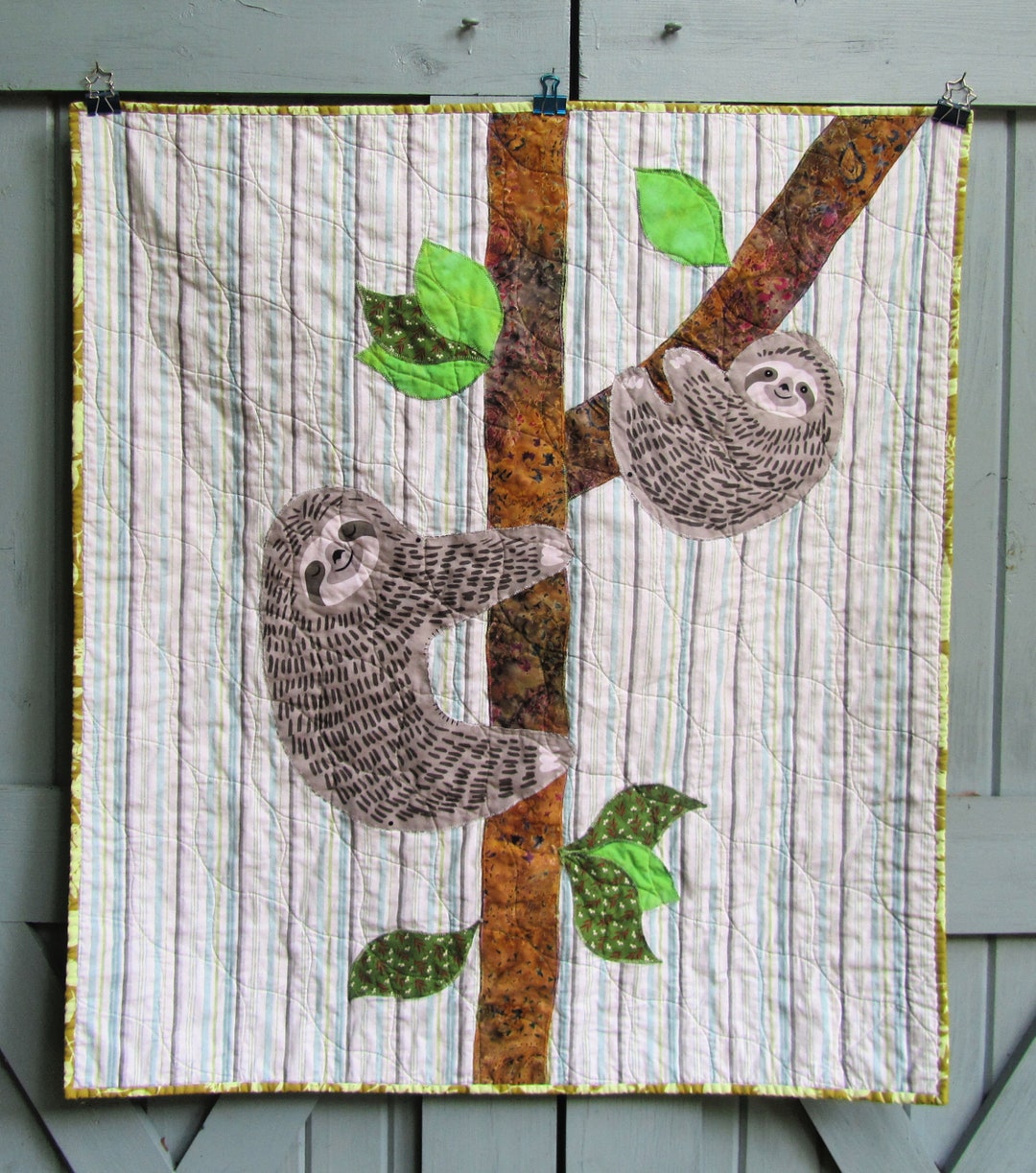 Sloth Baby Quilt Nursery Animals Etsy