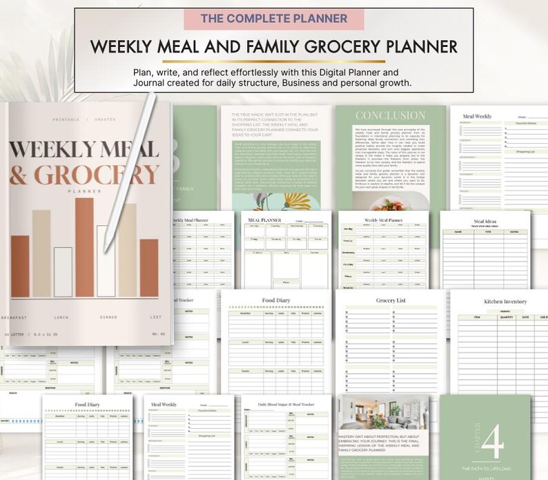 Notion Meal Planner Template + Weekly Meal Plan + Grocery List + Family ...