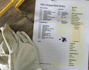 Honeybee Hive Health Record // Beehive Inspection Notes for Beekeepers // Apiary // Beekeeping