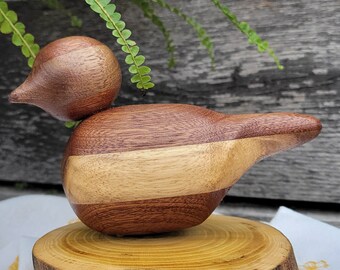 Walnut Hand Turned Wooden Birds, Wood Birds