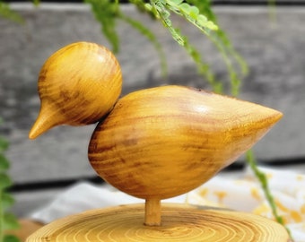 Osage Orange Hand Turned Wooden Bird, Wood Bird