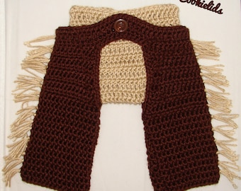 Crochet infant cowboy or cowgirl chaps with diaper cover