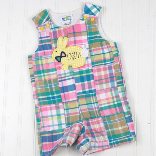 Sal & Pimenta Boys Red Jolly Tartan Holiday Plaid Overall Shortall