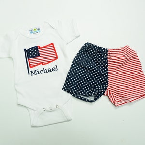 4th of July Outfit - American Flag Shorts - Patriotic Outfit - Fourth of July Outfit - Fourth of July Baby - Patriotic Shirt - Flag Outfit