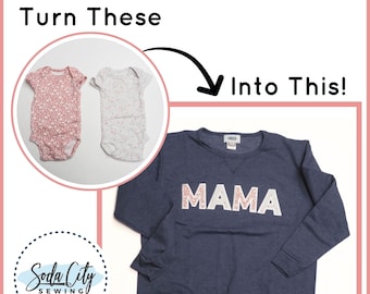 Mother's Day Gift for Mom- Appliqued Sweatshirt made of Baby's Bodysuits, Perfect keepsake present