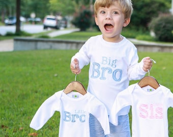 Big Brother Shirt for Toddler - Big Sister Tee - Little Brother Outfit - Little Sis Bodysuit - Lil Bro Shirt - Pregnancy Reveal Shirts -