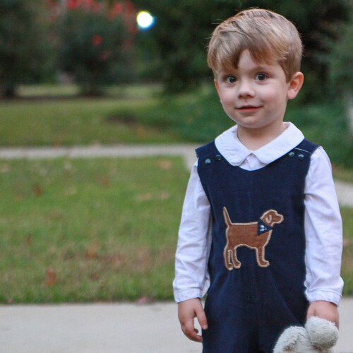 Boys Puppy Outfit Toddler Corduroy Overalls Winter Toddler Etsy