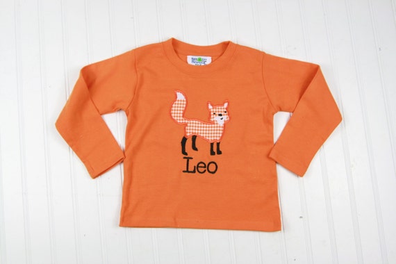 Fox Outfit - Fox T-shirt - Fox Shirt - Baby Boy Clothes - Fox Applique Bodysuit - Fox Applique T-Shirt - Fox Birthday Shirt- Woodland Animal