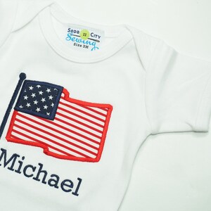 4th of July Outfit - American Flag Shorts - Patriotic Outfit - Fourth of July Outfit - Fourth of July Baby - Patriotic Shirt - Flag Outfit image 2