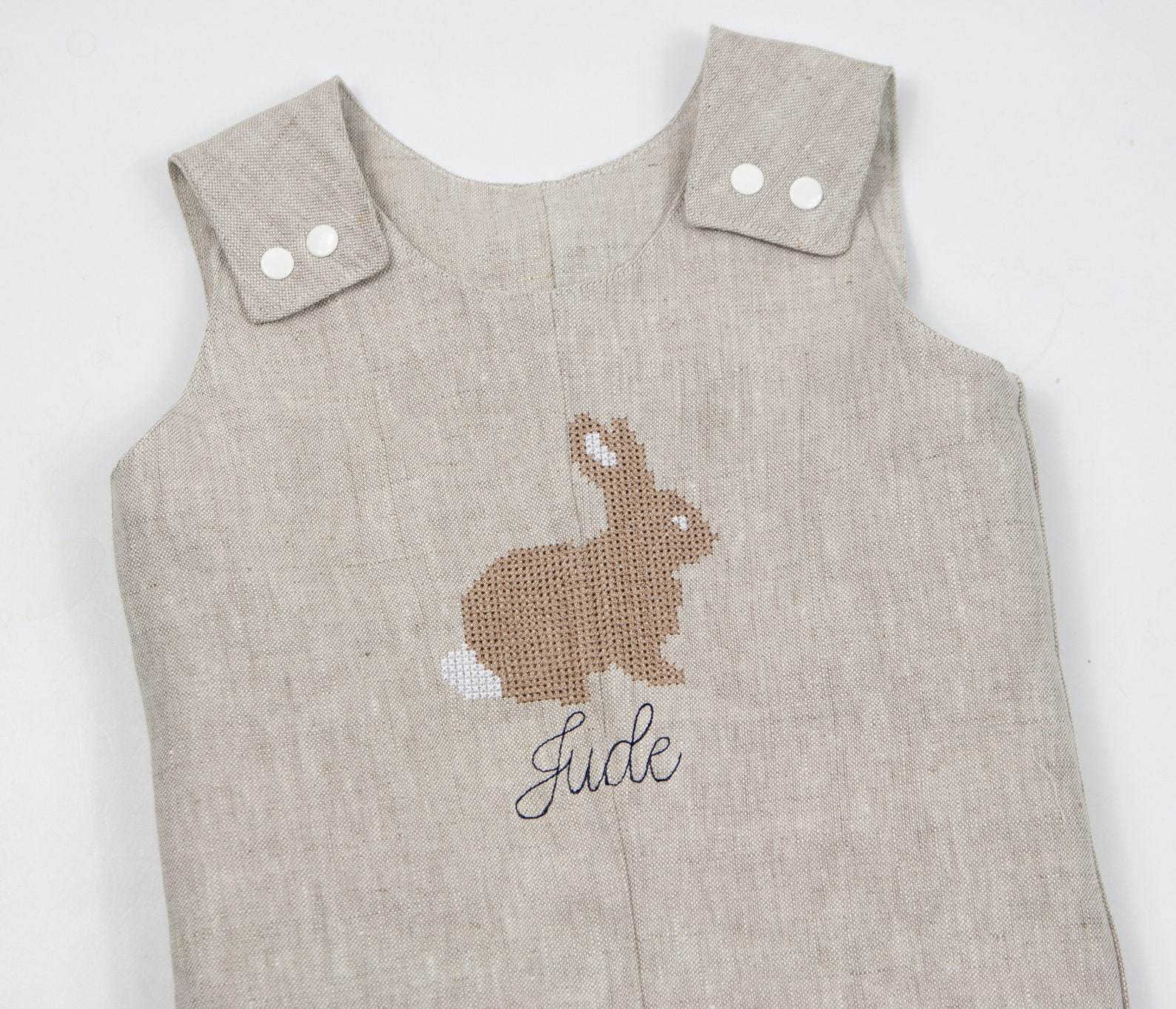 Linen Easter Bunny Romper for Baby or Toddler Boys Etsy