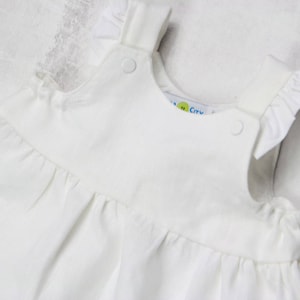 Baby Flower Girl Dress - Infant Flower Girl Dress - White Baby Dress - Linen Baptism Outfit - Girls Baptism Dress - Baby Girl White Dress