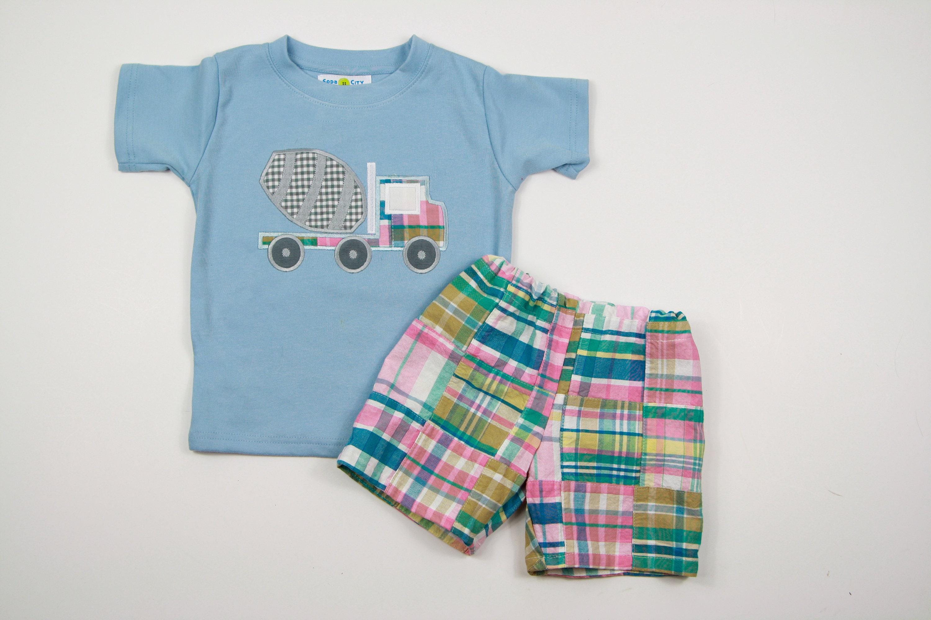Toddler Boys Truck Outfit - Truck Birthday Shirt - Cement Mixer Applique Shirt - Baby Boy Truck T-Shirt - Kids Boutique Outfits - Little Boy