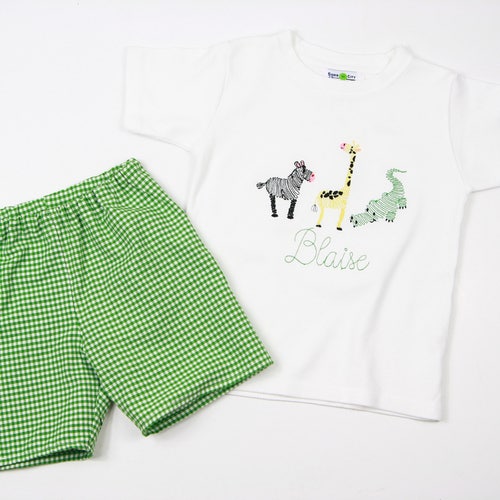 Boys Shorts Outfits Zoo Animals Tshirt Toddler Boy Shorts Etsy