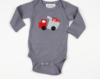 Little Boys Valentines Bodysuit size 3M - Dump Truck with Hearts  Bodysuit Size 3 Months Only