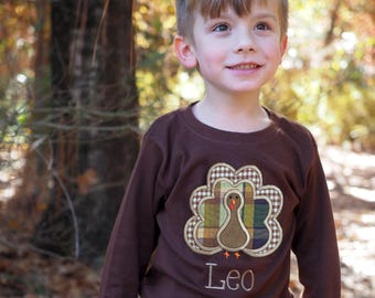Toddler Thanksgiving Shirt - Boys Turkey Outfit - Toddler Thanksgiving Clothes - Turkey T-Shirt - Fall Gingham Pants Outfit - Turkey Shirt