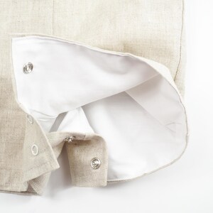 Christening Suit for Boys - Linen Romper for Baby Boy - Christening Outfit for Boy - White Linen Dedication Romper - Monogrammed Christening image 9