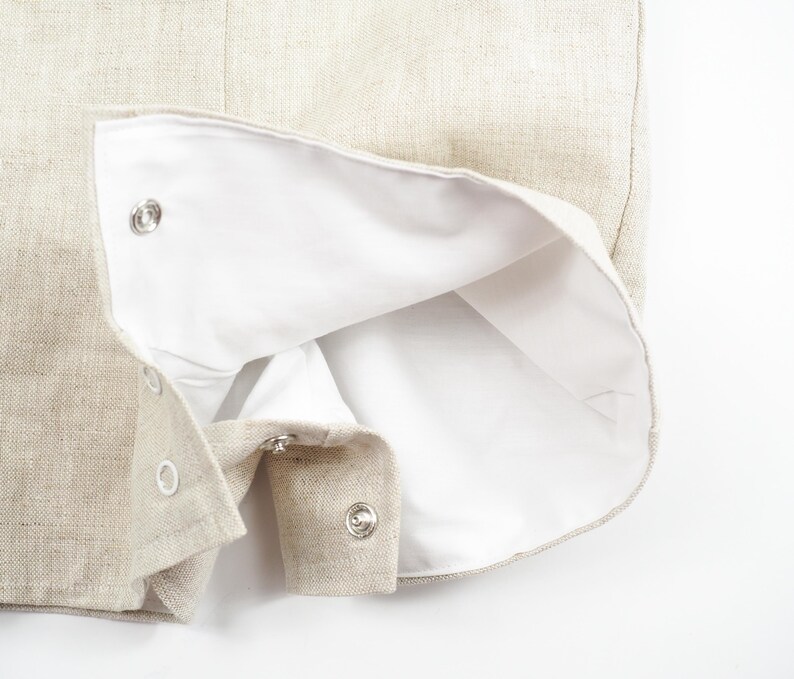 Christening Suit for Boys - Linen Romper for Baby Boy - Christening Outfit for Boy - White Linen Dedication Romper - Monogrammed Christening image 9