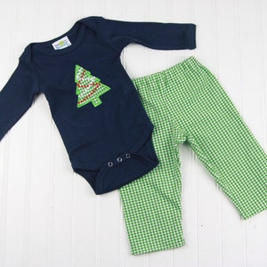 Christmas Shirt for Baby Boy Boys Christmas Outfit Green Gingham Pant ...
