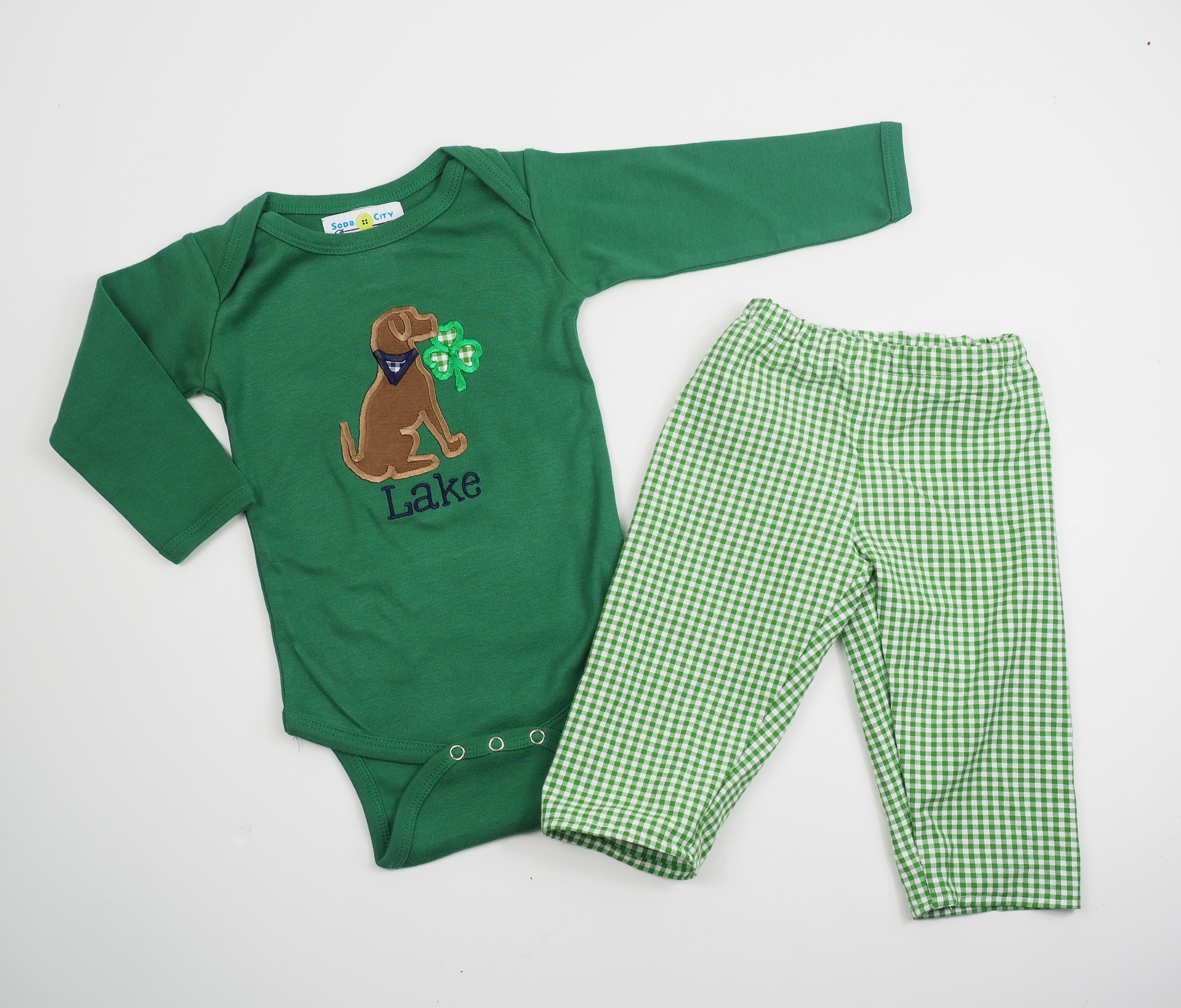 Boys St Patricks Shirt Green Shamrock 