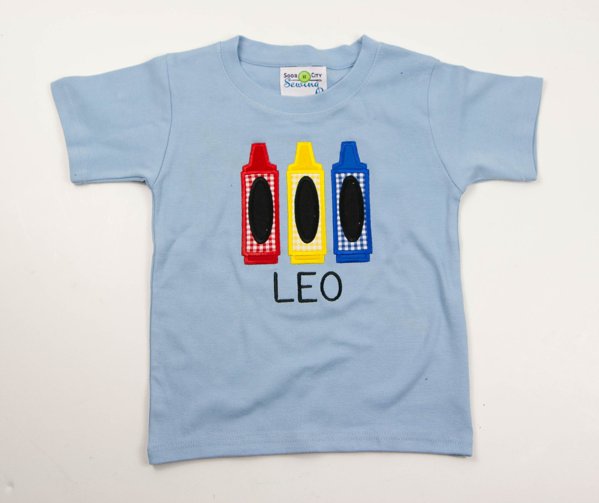 Boys First Day of School Shirt - Embroidered Crayons Back to PreSchool Outfit