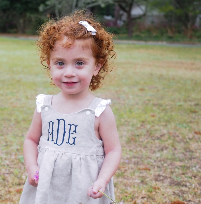 Girls Easter Dress Personalized Toddler Girl Linen Pinafore Etsy