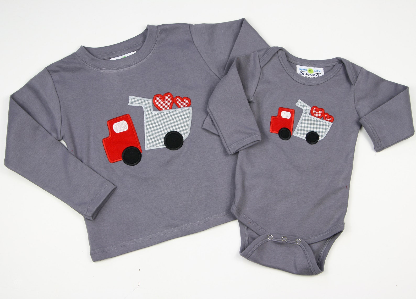 Little Boys Valentines Outfit Dump Truck With Hearts Tshirt Etsy
