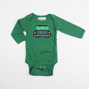Toddler St Patricks Shirt - Monogrammed St Pats Shirt - Kids Green Shamrock Truck Outfit for Boys - Toddler T-Shirt Set for St Patrick's Day image 5