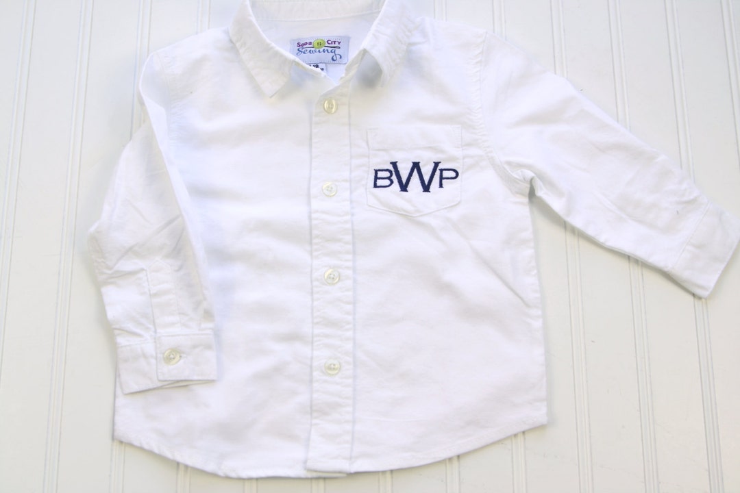 Monogrammed Dress Shirt for Boys Baby Oxford Shirt Baby Dress Shirt